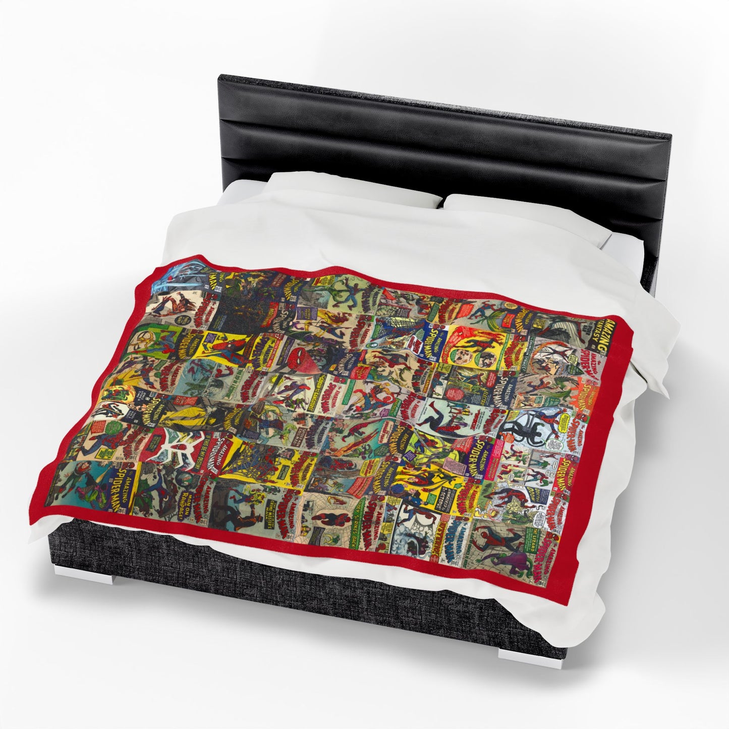 Amazing Spider-Man Velveteen Plush Blanket 60x80" - Steve Ditko Art - Classic Silver Age Covers - Peter Parker - Marvel Comics