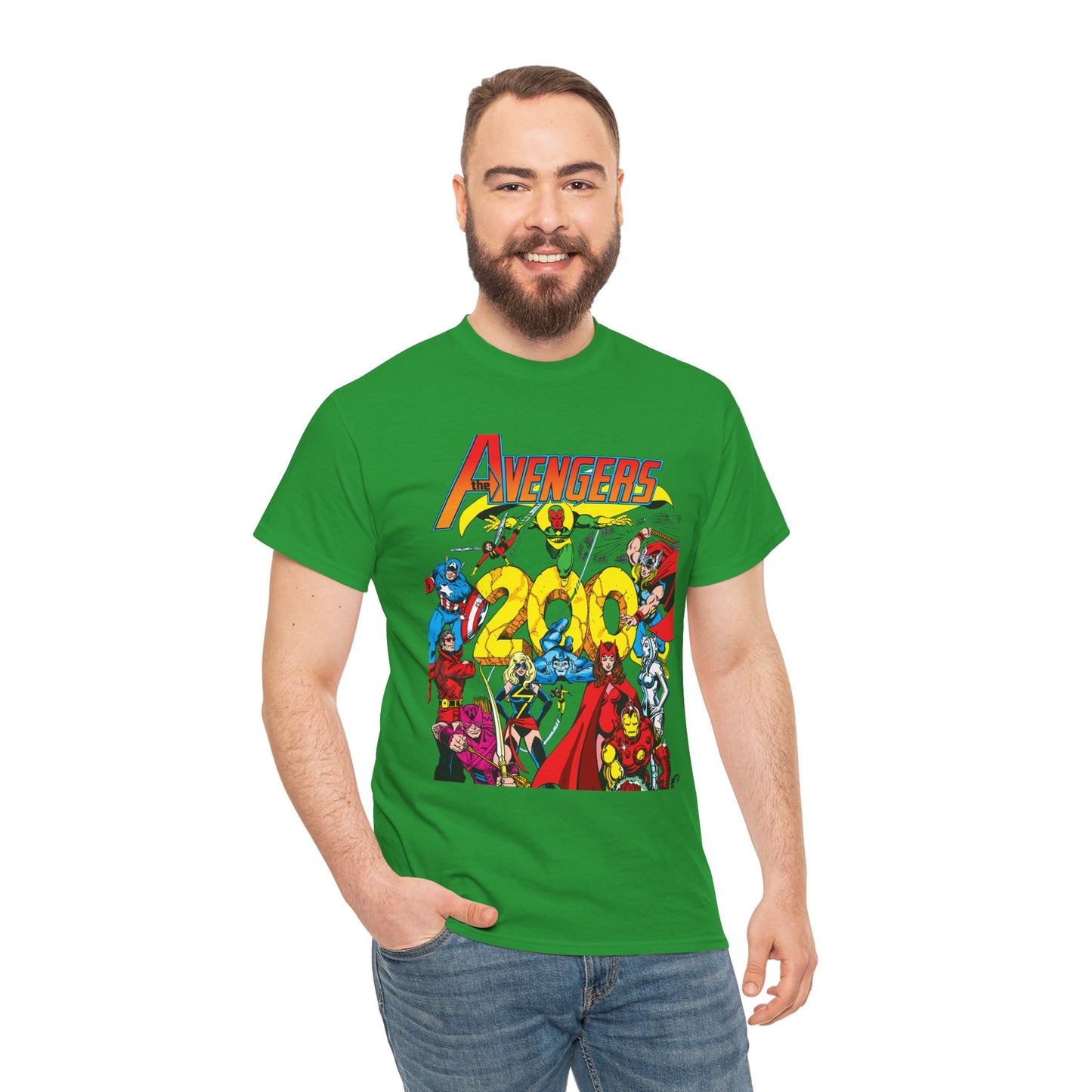 Avengers T-Shirt - George Perez Art - #200 Cover - Thor, Scarlet Witch, Iron Man, Vision, Hawkeye, Beast, Jocasta, Wasp, Captain America, Wonder Man