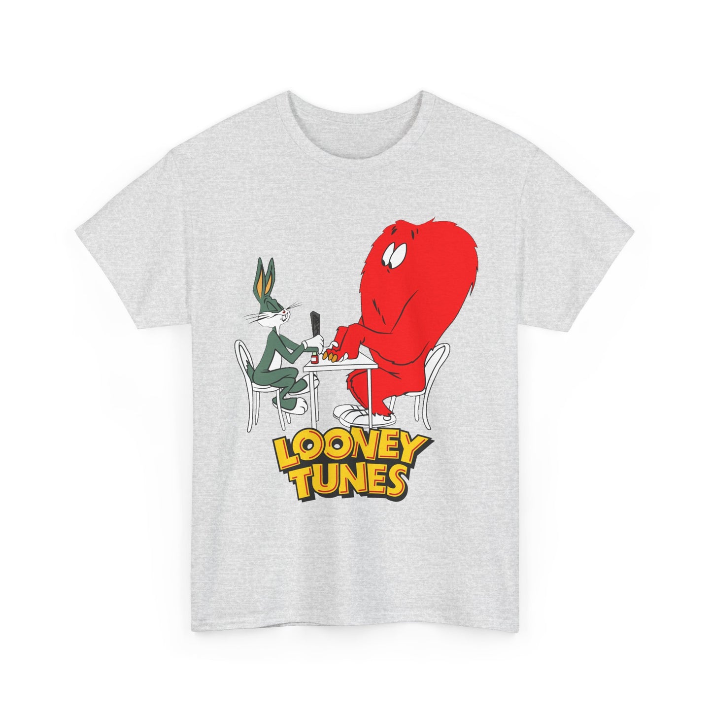 Bugs Bunny & Gossamer T-Shirt - Looney Tunes Cartoon - Popular Halloween Monster Getting a Manicure - Funny, Humorous Image