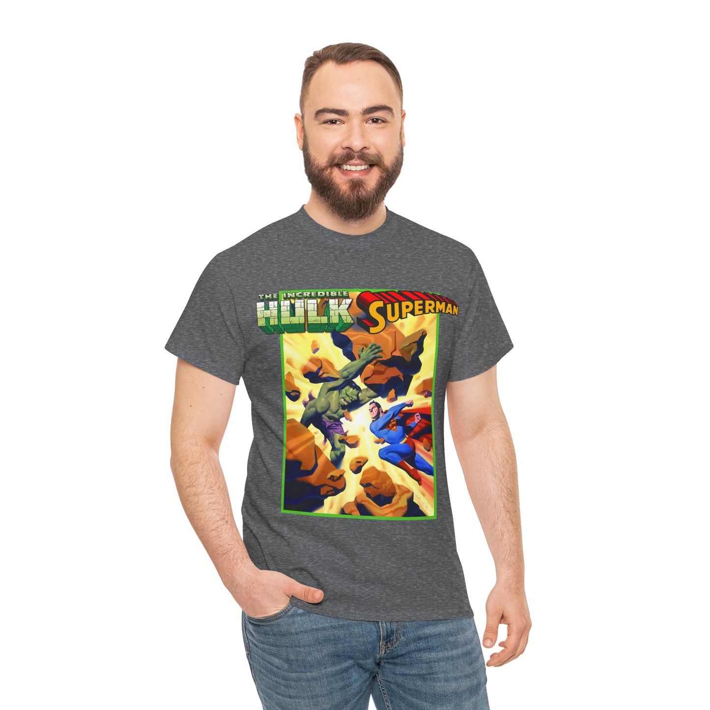Incredible Hulk Vs Superman T-Shirt - Amazing Steve Rude Art - DC Comics & Marvel 90s Crossover - Bruce Banner, Clark Kent