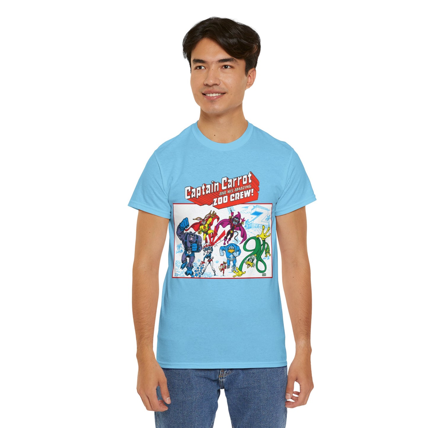 Captain Carrot & His Amazing Zoo Crew T-Shirt - DC Comics Series - Funny Animal Retro 1980s - Pig-Iron, Yankee Poodle, Rubberduck