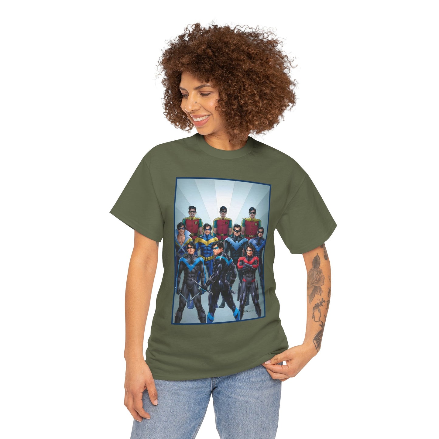 Nightwing Through the Ages T-Shirt - Nicola Scott Art - Dick Grayson, Robin the Boy Wonder - Batman Sidekick - New Teen Titans Leader - DC Comics