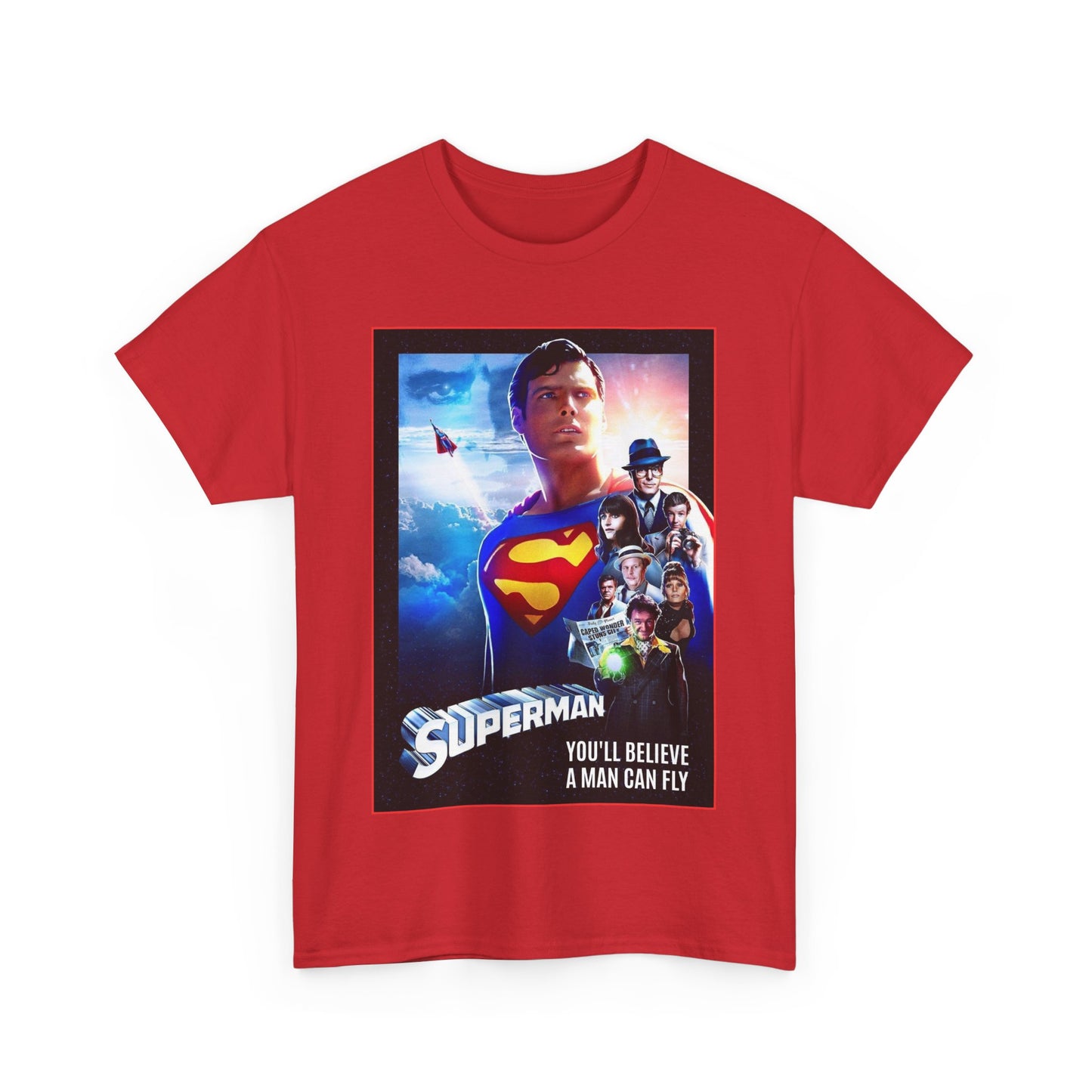Superman The Movie T-Shirt - Christopher Reeve, Gene Hackman, Margot Kidder - Beloved 1970s Warner Brothers Movie - Krypton, Smallville, Metropolis - DC Comics