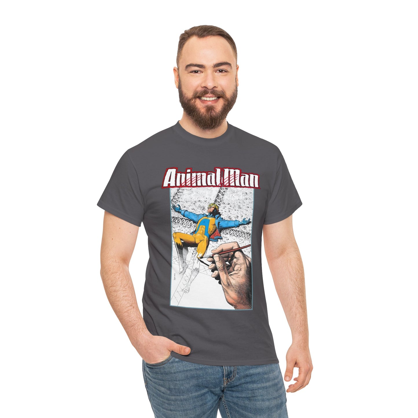 Animal Man T-Shirt - Brian Bolland Art - Buddy Baker - DC Comics, Vertigo Comics 1980s Series - Grant Morrison Stories