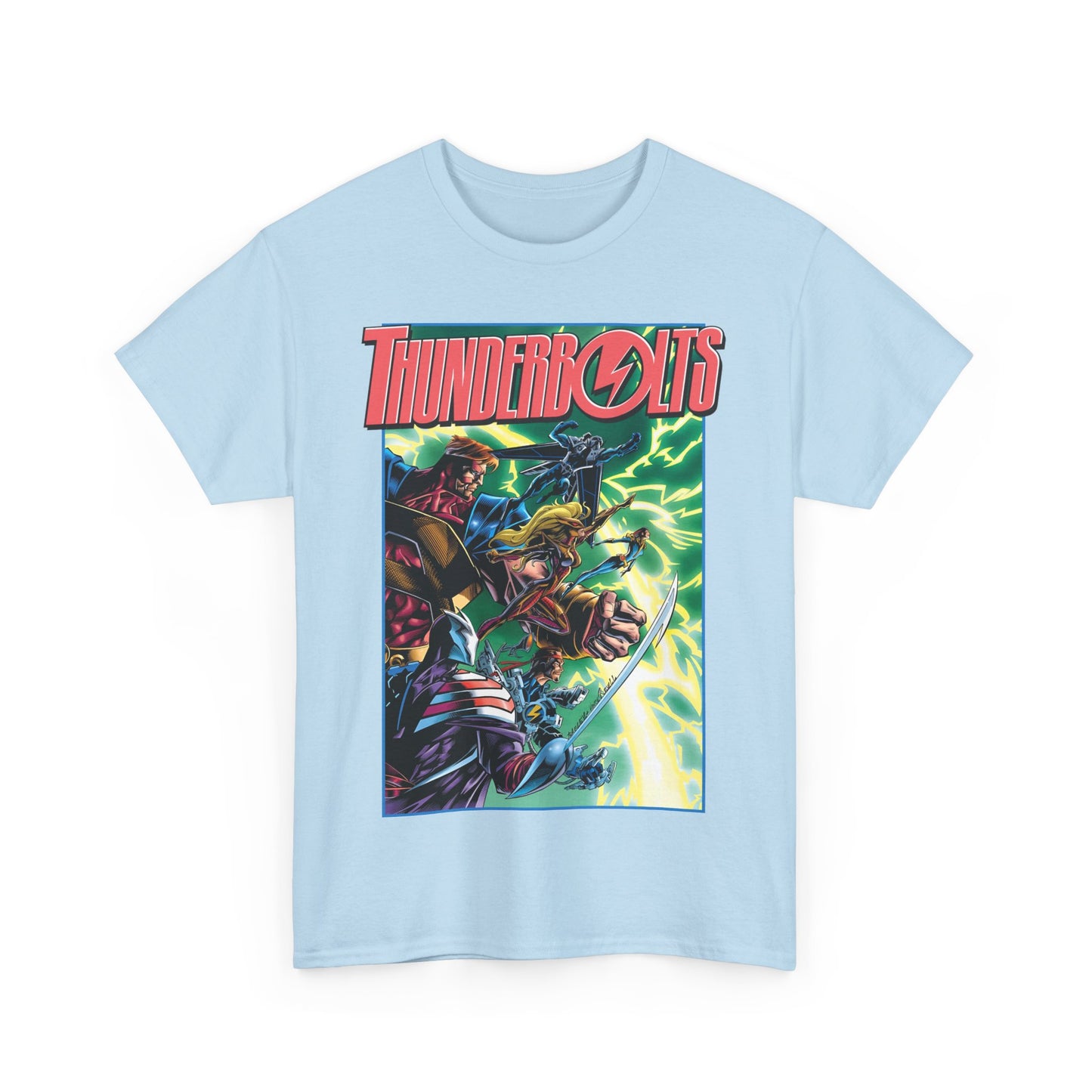 Thunderbolts T-Shirt - Amazing Mark Bagley Art - Citizen V, MACH-1, Atlas, Songbird, Fixer, Techno - Marvel Comics Characters - Avengers Connection
