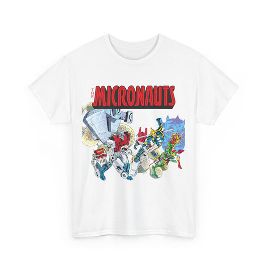 Micronauts T-Shirt - Jackson Guice Art - Arcturus Rann, Biotron, Marionette, Acroyear, Bug - Marvel Comics