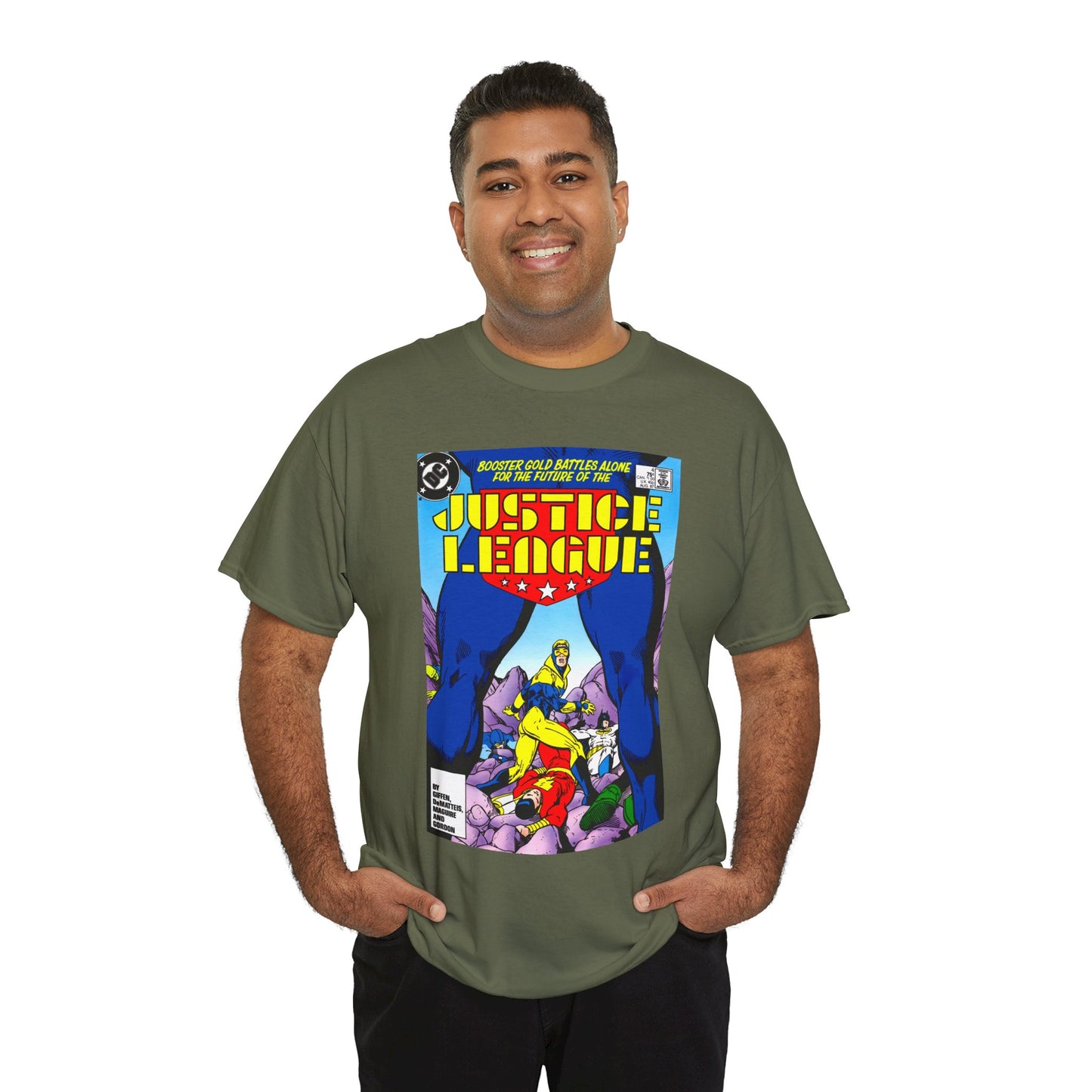 Justice League T-Shirt - Kevin Maguire Art - Booster Gold - DC Comics