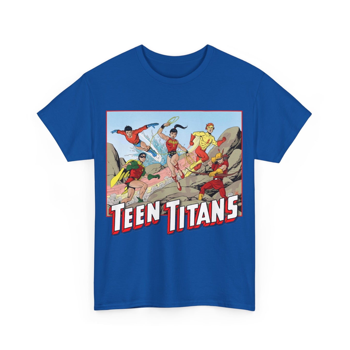 Teen Titans T-Shirt - Tom Grummett Art - Robin, Wonder Girl, Kid Flash, Speedy, Aqualad - DC Comics