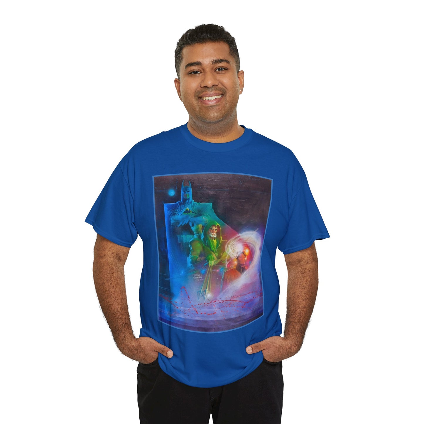 Batman, Green Arrow, Question T-Shirt - Denys Cowan & Bill Sienkiewicz Art - DC Comics - Gotham City