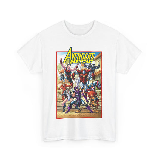 West Coast Avengers T-Shirt - Todd Nauck Art - Hawkeye, Iron Man, Wonder Man, Tigra, Vision - Marvel Comics