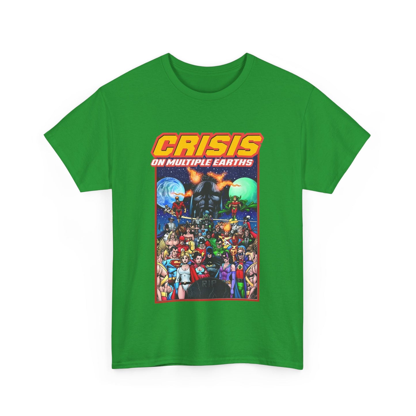 Crisis on Multiple Earths T-Shirt - George Perez Art - JSA & JLA Team-ups - Superman, Batman, Zatanna, Huntress, Power Girl, Hawkman, New Gods, Darkseid - DC Comics