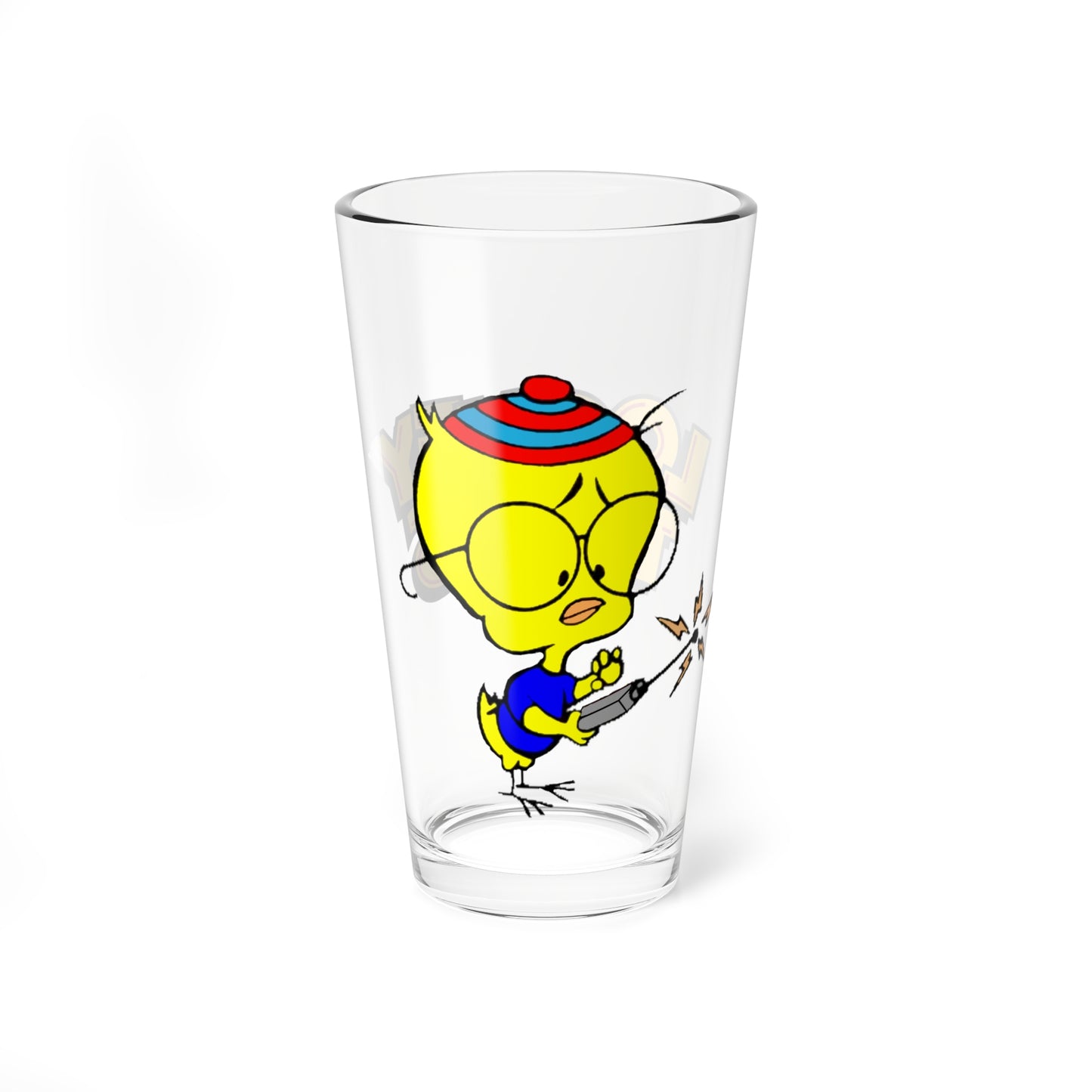 Egghead Jr Pint Glass, 16oz - Looney Tunes Character - Foghorn Leghorn Sidekick - WB Cartoon Art