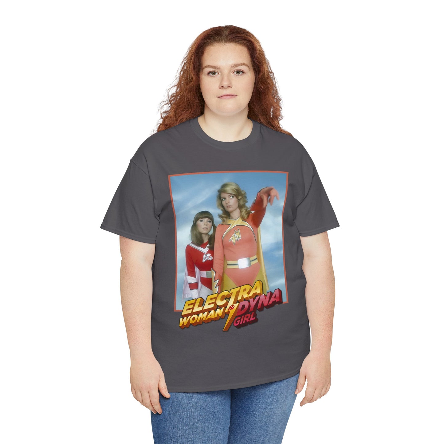 Electra Woman & Dyna Girl T-Shirt - Popular Krofft Supershow Characters from the 1970s - Deidre Hall & Judy Strangis
