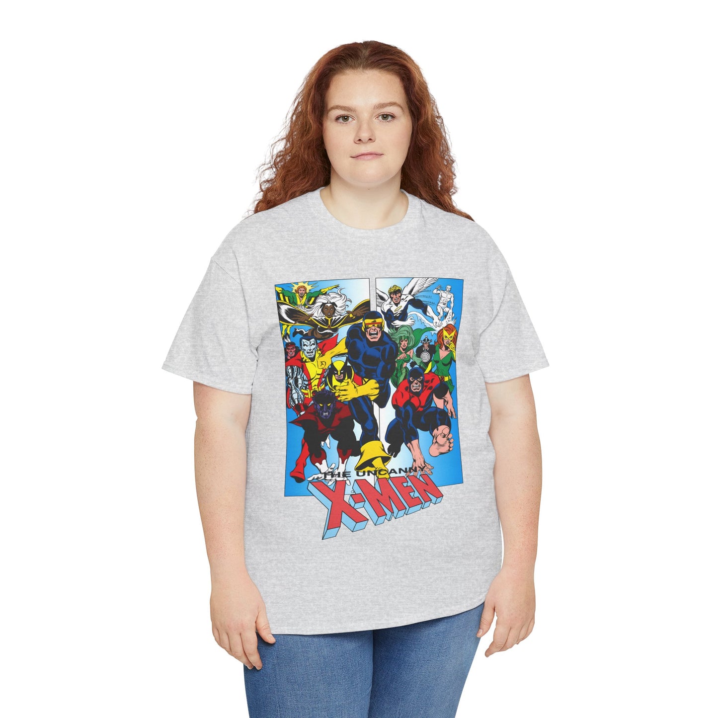 Uncanny X-Men T-Shirt - Classic Dave Cockrum Art - Popular Marvel Comics Series - Wolverine, Storm, Cyclops, Nightcrawler, Jean Grey, Iceman, Banshee, Beast