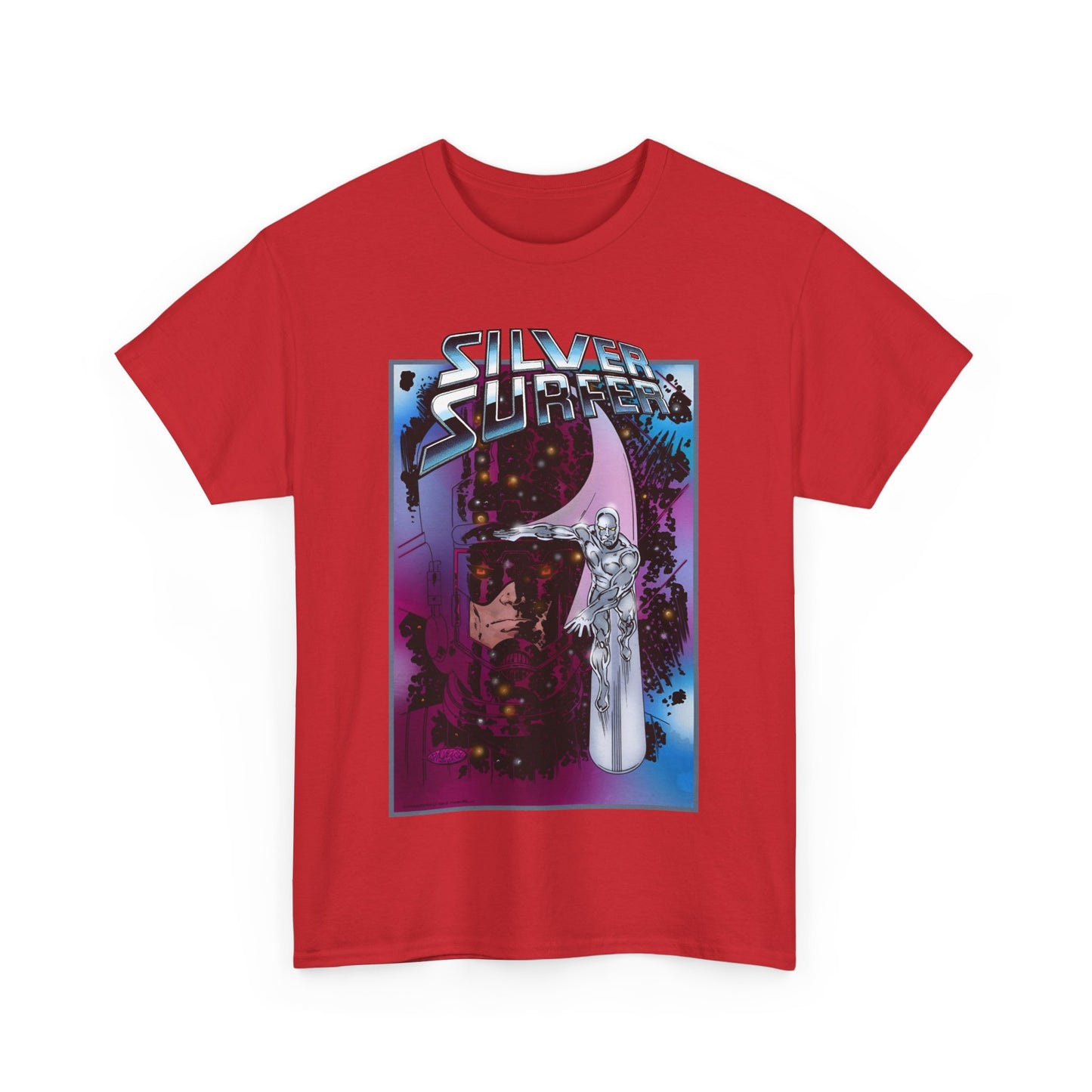 Silver Surfer & Galactus T-Shirt - John Byrne Art - Fantastic Four Connection - Former Herald, Norrin Radd - Marvel Comics