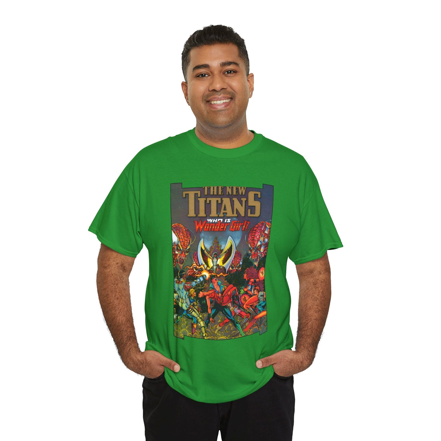 New Titans T-Shirt - George Perez Art - Who is Donna Troy? - Nightwing, Troia, Starfire, Cyborg, Jericho, Raven - DC Comics