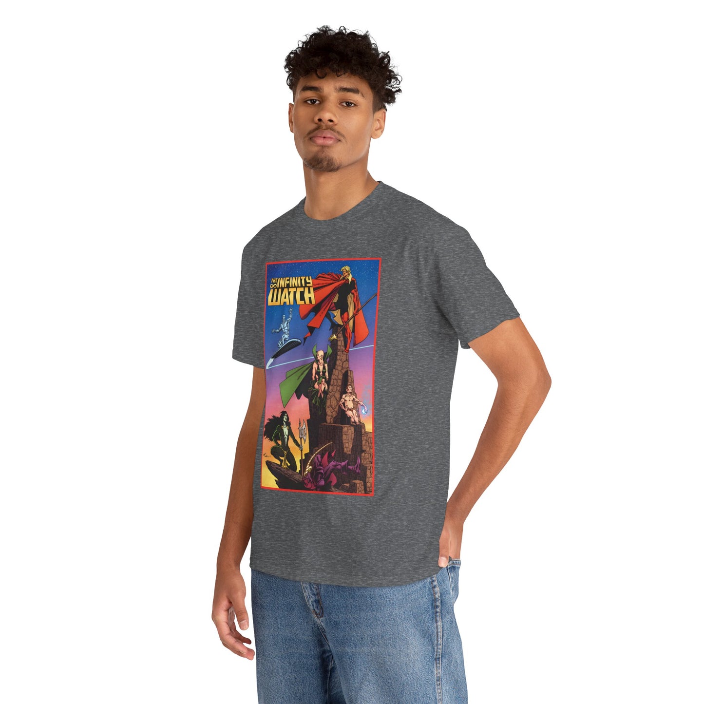 Infinity Watch T-Shirt - Jim Starlin Art - Adam Warlock, Silver Surfer, Moondragon, Pip the Troll - Marvel Comics