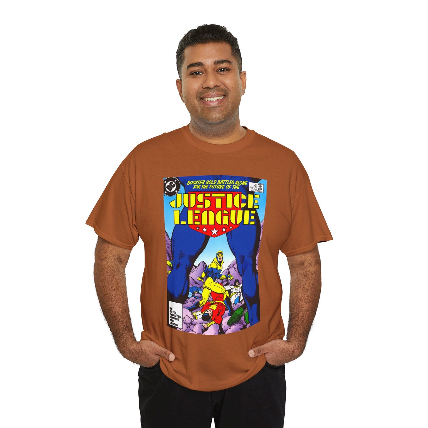 Justice League T-Shirt - Kevin Maguire Art - Booster Gold - DC Comics