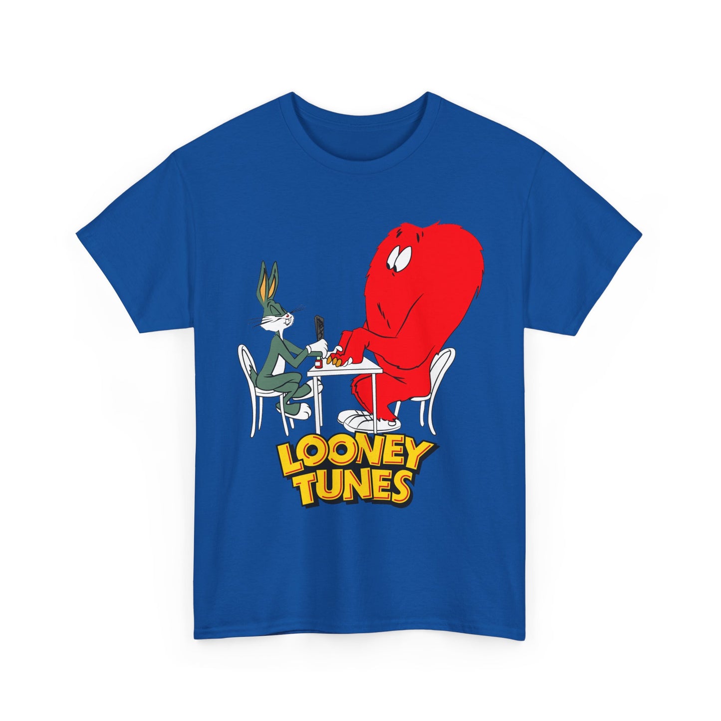 Bugs Bunny & Gossamer T-Shirt - Looney Tunes Cartoon - Popular Halloween Monster Getting a Manicure - Funny, Humorous Image