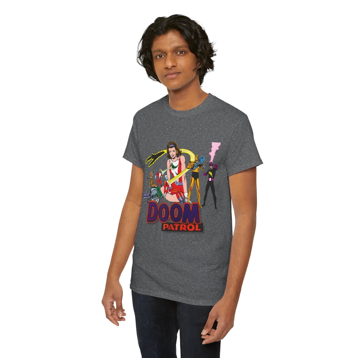 Doom Patrol T-Shirt - John Byrne Art - DC Comics Who's Who Art - Beast Boy, Robotman, Mento, Elasti-Girl, Negative Man, The Chief