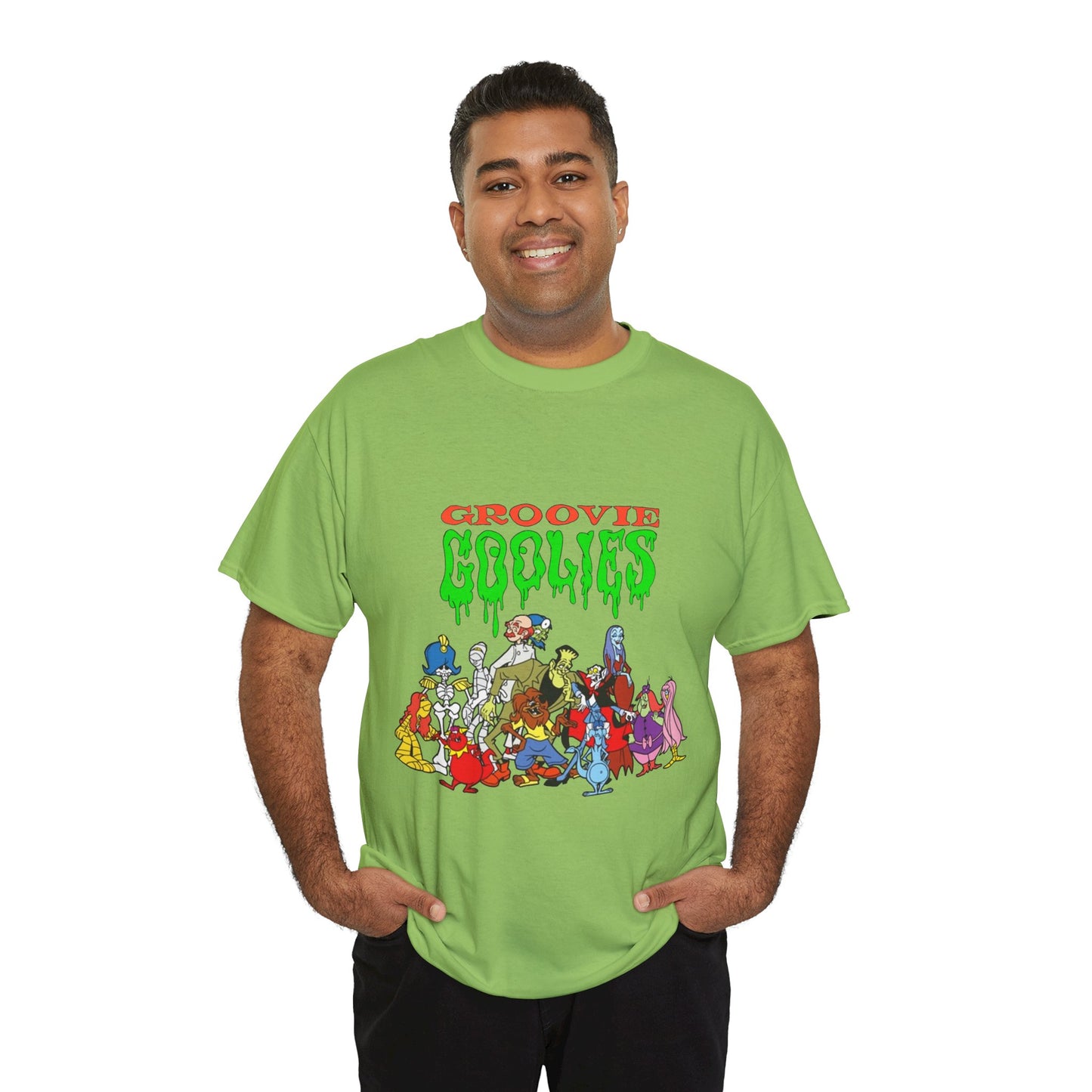 Groovie Goolies T-Shirt - The Monster Trio (Drac, Frankie, Wolfie) - Hagatha, Bella La Ghostly, Boneapart, Mummy - Horrible Hall on Horrible Drive - Filmation Cartoon
