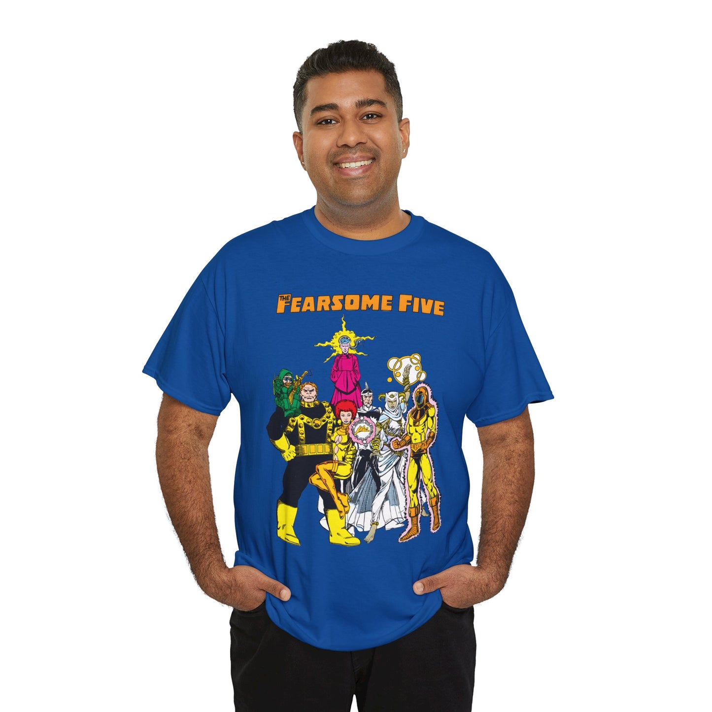 Fearsome Five T-Shirt - George Perez Art - Dr Light, Shimmer, Mammoth, Gizmo, Psimon, Jinx, Neutron - Who's Who Art - DC Comics