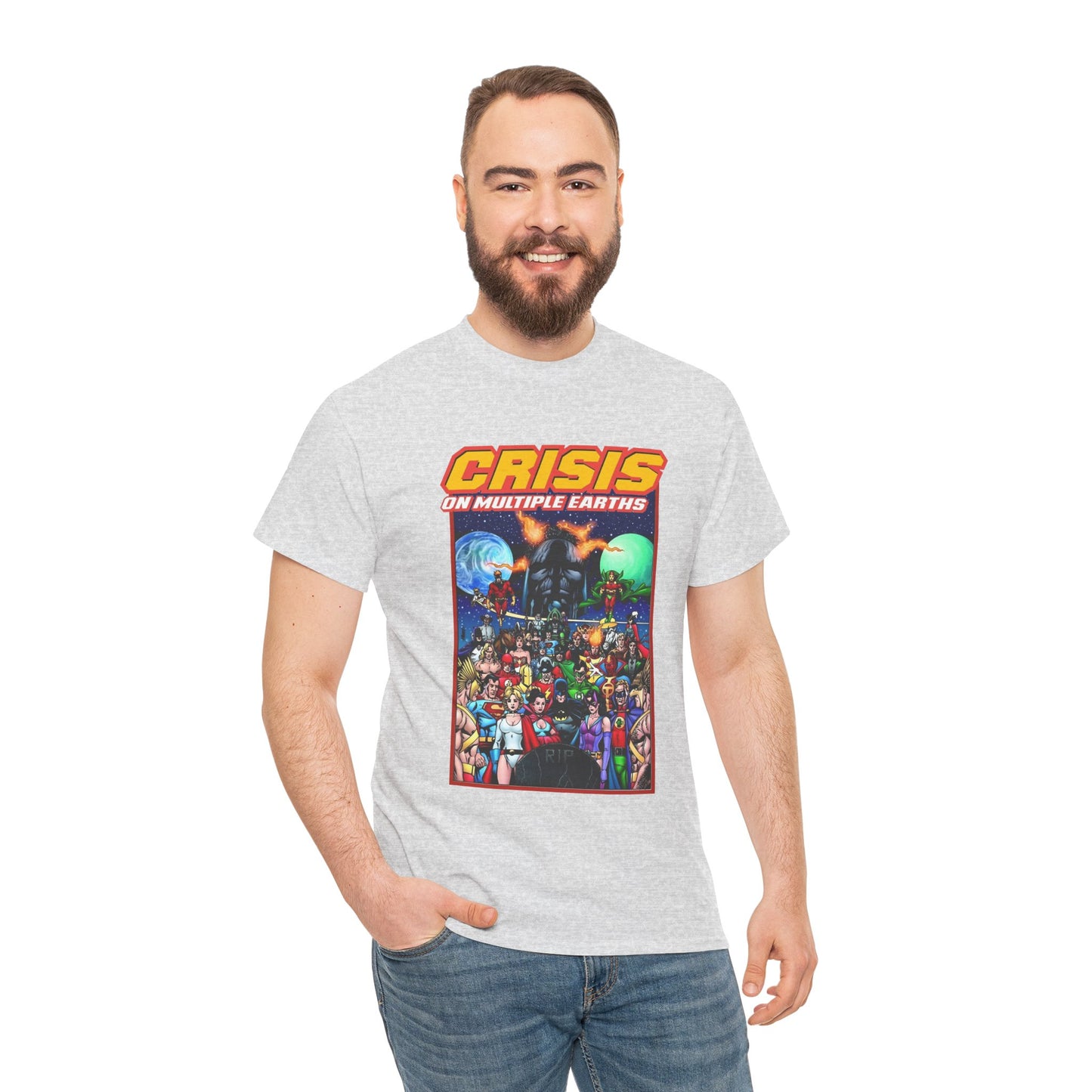 Crisis on Multiple Earths T-Shirt - George Perez Art - JSA & JLA Team-ups - Superman, Batman, Zatanna, Huntress, Power Girl, Hawkman, New Gods, Darkseid - DC Comics