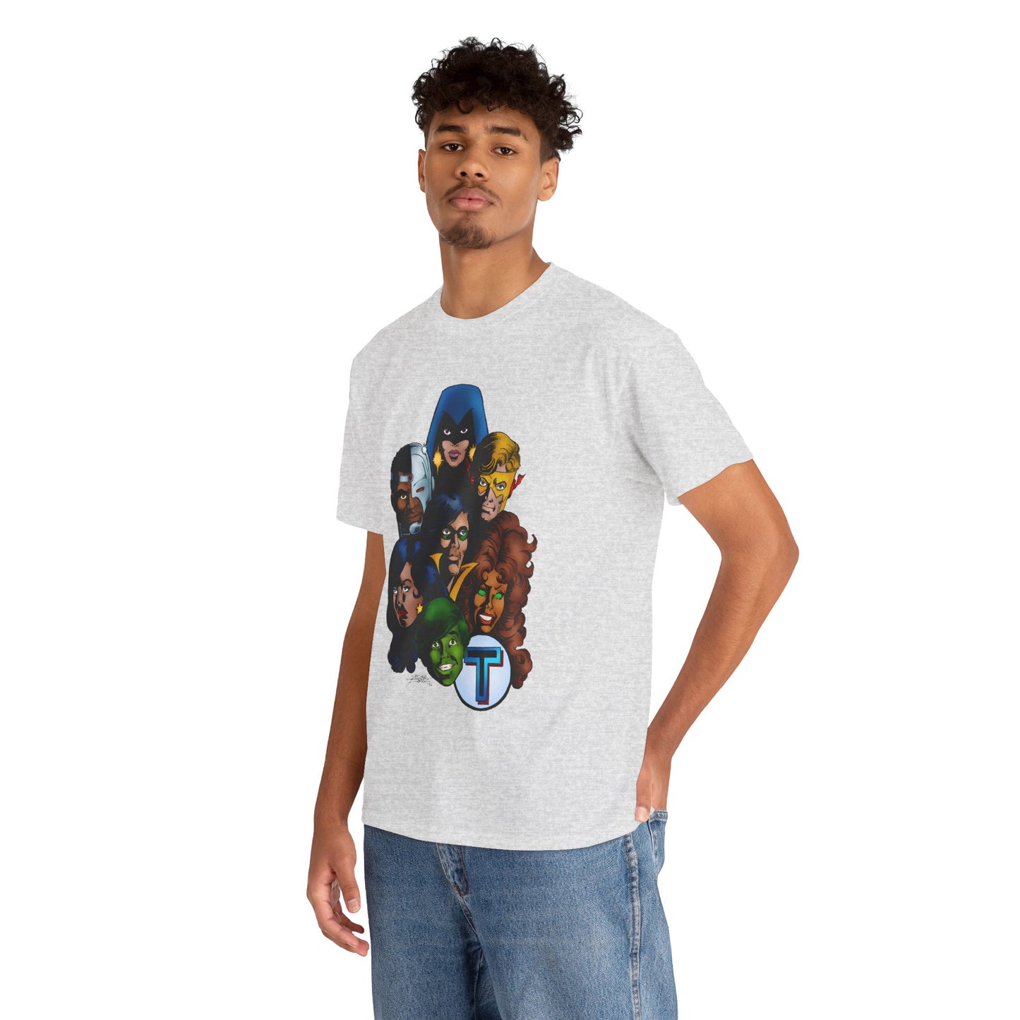 New Teen Titans T-Shirt - George Perez Art - Robin, Wonder Girl, Cyborg, Raven, Starfire, Kid Flash - DC Comics