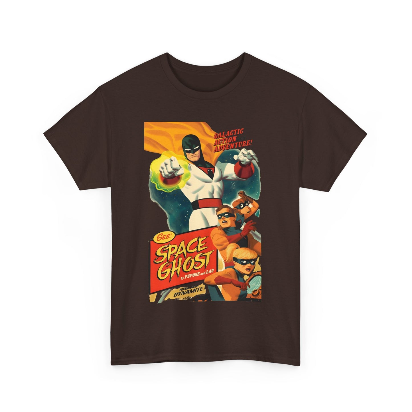 Space Ghost T-Shirt - Frank Cho Art - Jan, Jace & Blip - Movie Poster Style Artwork - Alex Toth Creation - Hanna-Barbera Cartoon