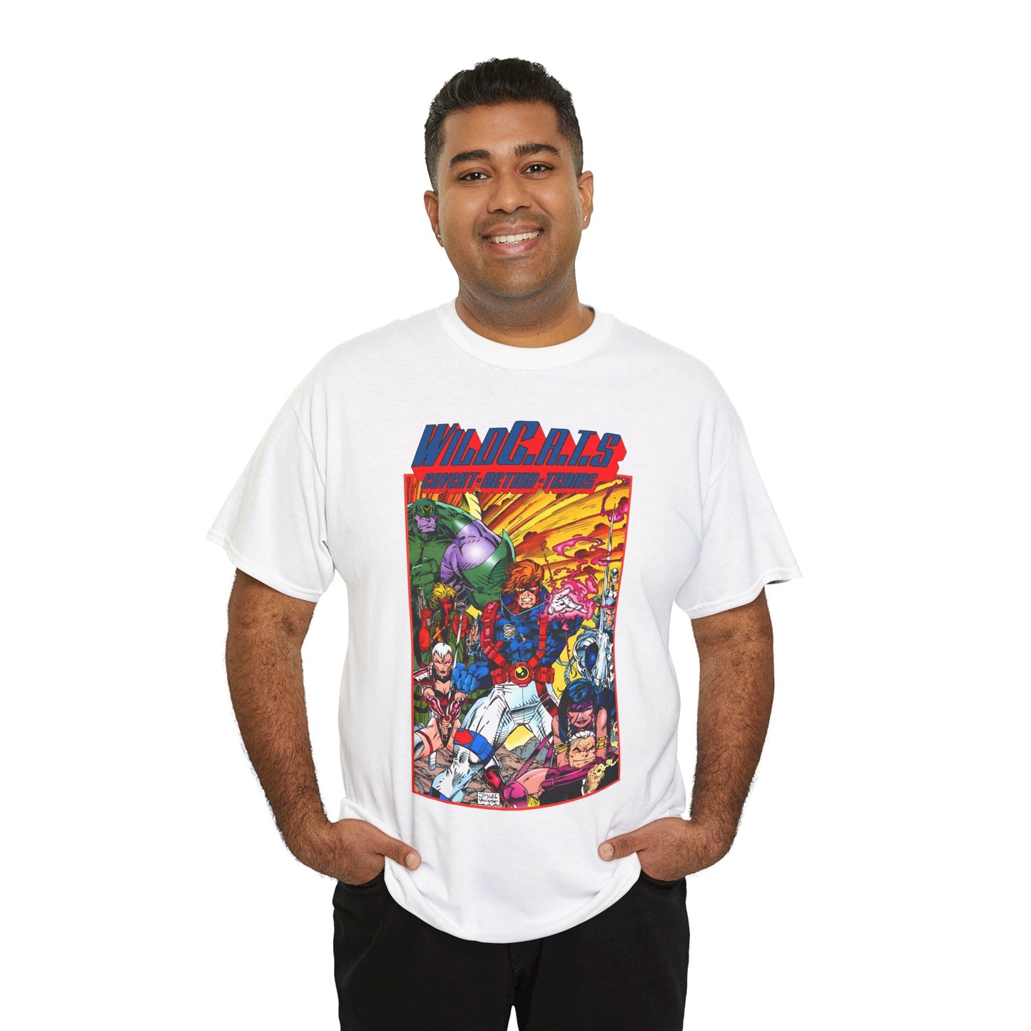 Wildcats T-Shirt - Jim Lee Art - WildC.A.T.s: Covert Action Teams - Spartan, Voice, Grifter, Zealot, Emp - Image/Wildstorm/DC Comics