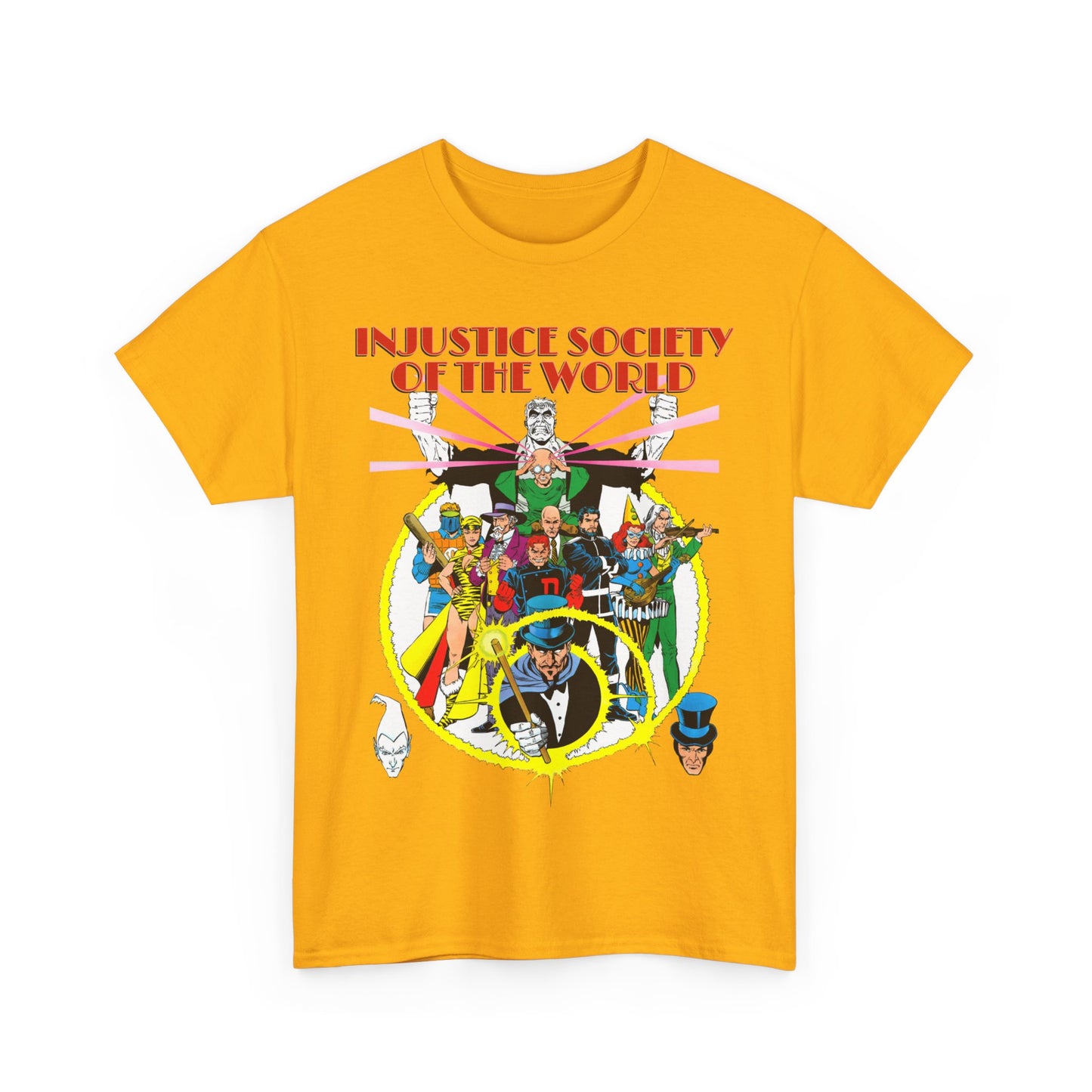 Injustice Society of America T-Shirt - George Perez Art - Justice Society/JSA Foes - Solomon Grundy, Huntress, Per Degaton, The Shade, Vandal Savage - DC Comics - Golden Age