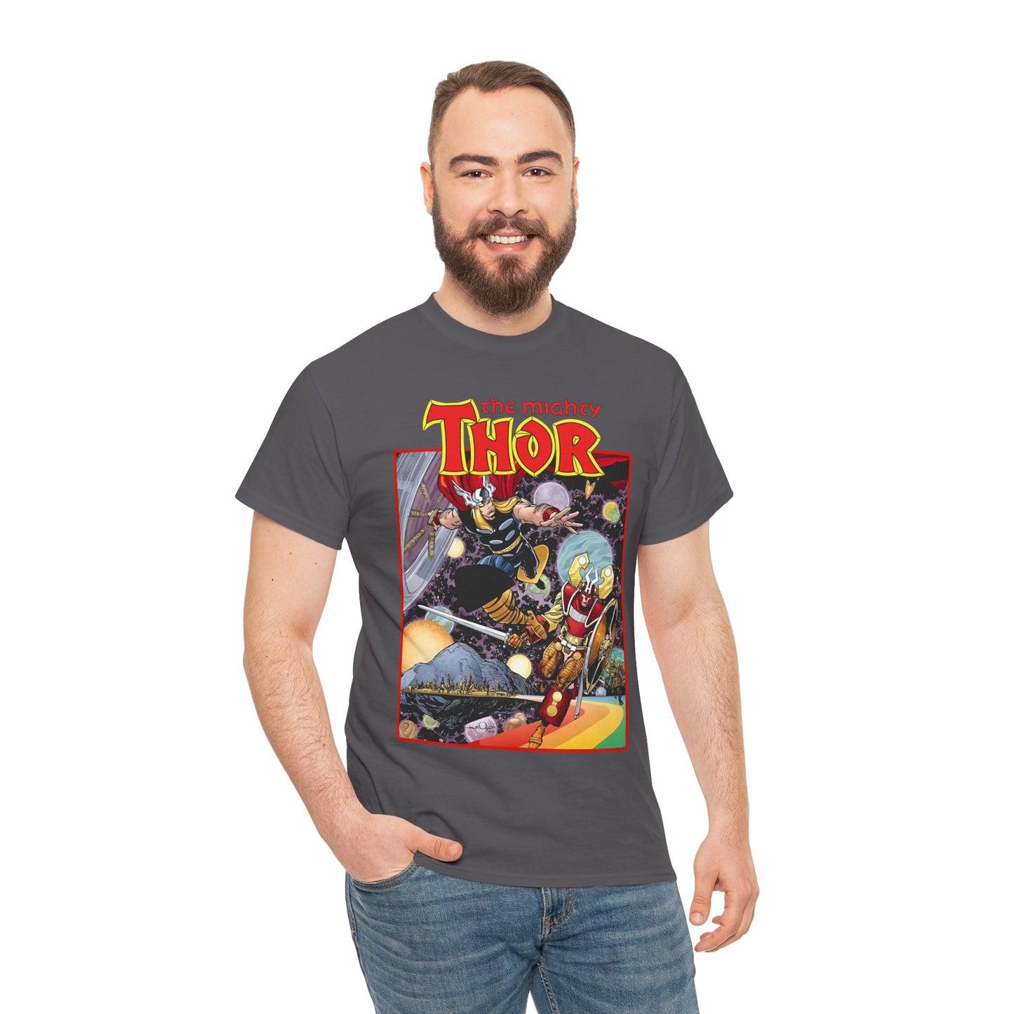 Mighty Thor T-Shirt - Walt Simonson Art - Asgard, Bifröst - God of Thunder - Marvel Comics
