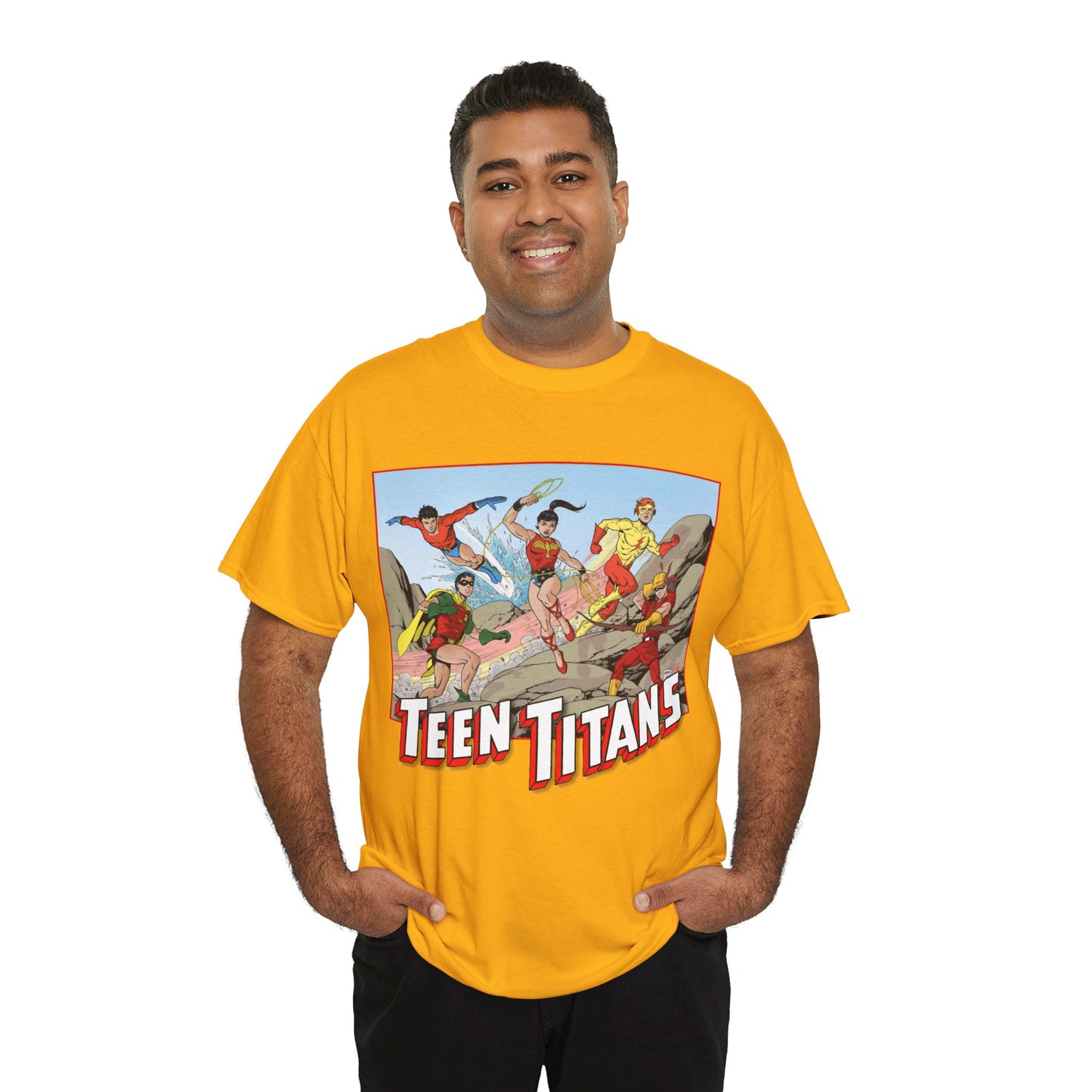 Teen Titans T-Shirt - Tom Grummett Art - Robin, Wonder Girl, Kid Flash, Speedy, Aqualad - DC Comics