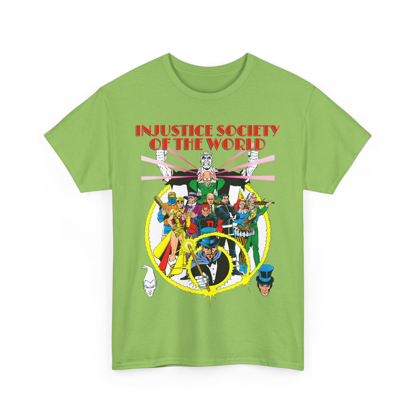 Injustice Society of America T-Shirt - George Perez Art - Justice Society/JSA Foes - Solomon Grundy, Huntress, Per Degaton, The Shade, Vandal Savage - DC Comics - Golden Age