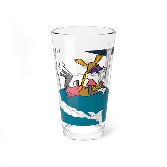 Bugs Bunny & Elmer Fudd Pint Glass, 16oz - What's Opera, Doc? - Looney Tunes - Music-themed - Classic Cartoon