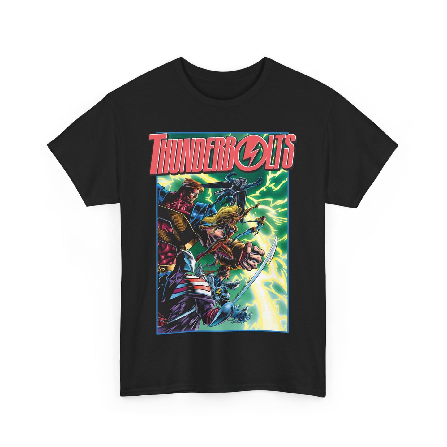 Thunderbolts T-Shirt - Amazing Mark Bagley Art - Citizen V, MACH-1, Atlas, Songbird, Fixer, Techno - Marvel Comics Characters - Avengers Connection