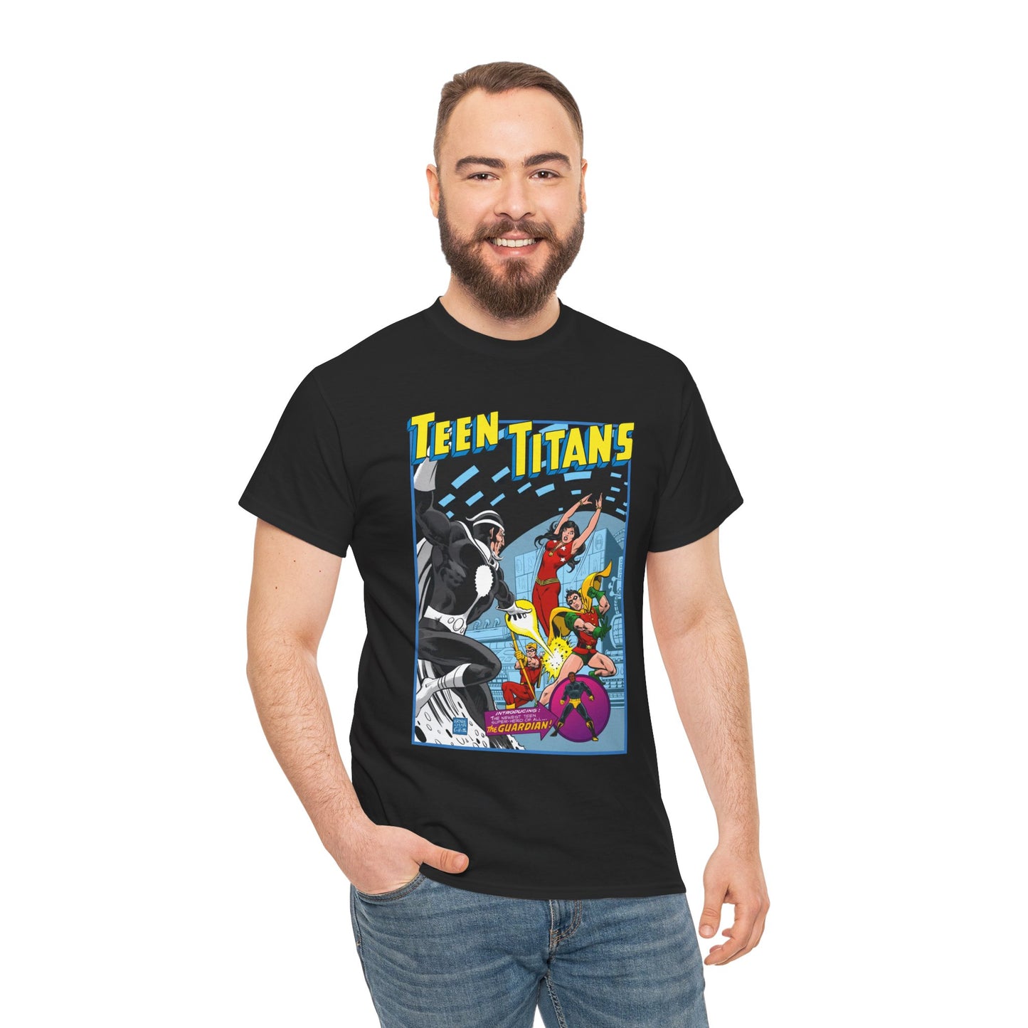 Teen Titans T-Shirt - Bronze Age DC Comics - Dr Light, Wonder Girl, Robin, Mal, Guardian, Speedy - Ernie Chan Cover Art from Issue #44