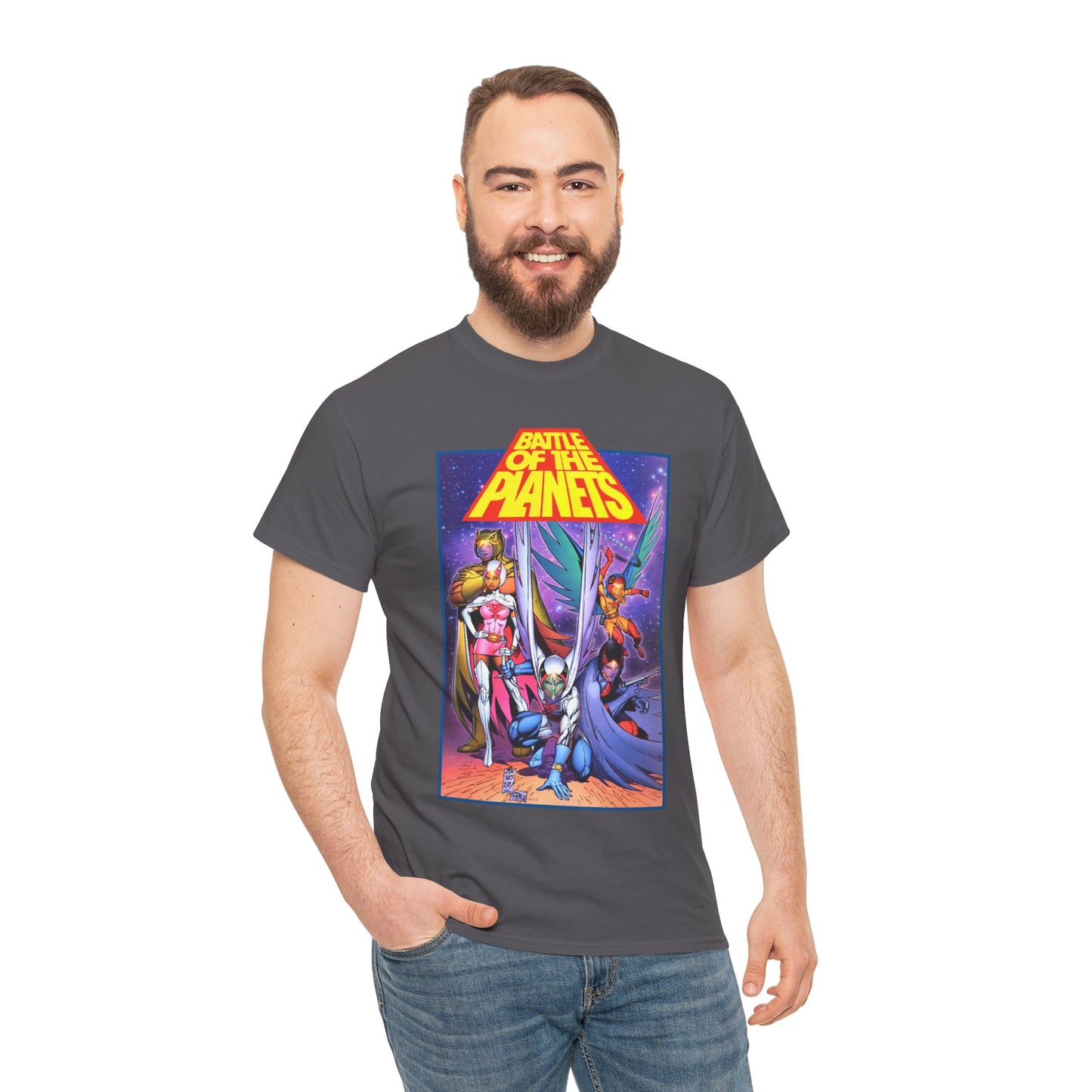 Battle of the Planets T-Shirt - Marc Silvestri Art - G-Force - Popular Gatchaman Cartoon - Mark, Jason, Princess, Keyop, and Tiny