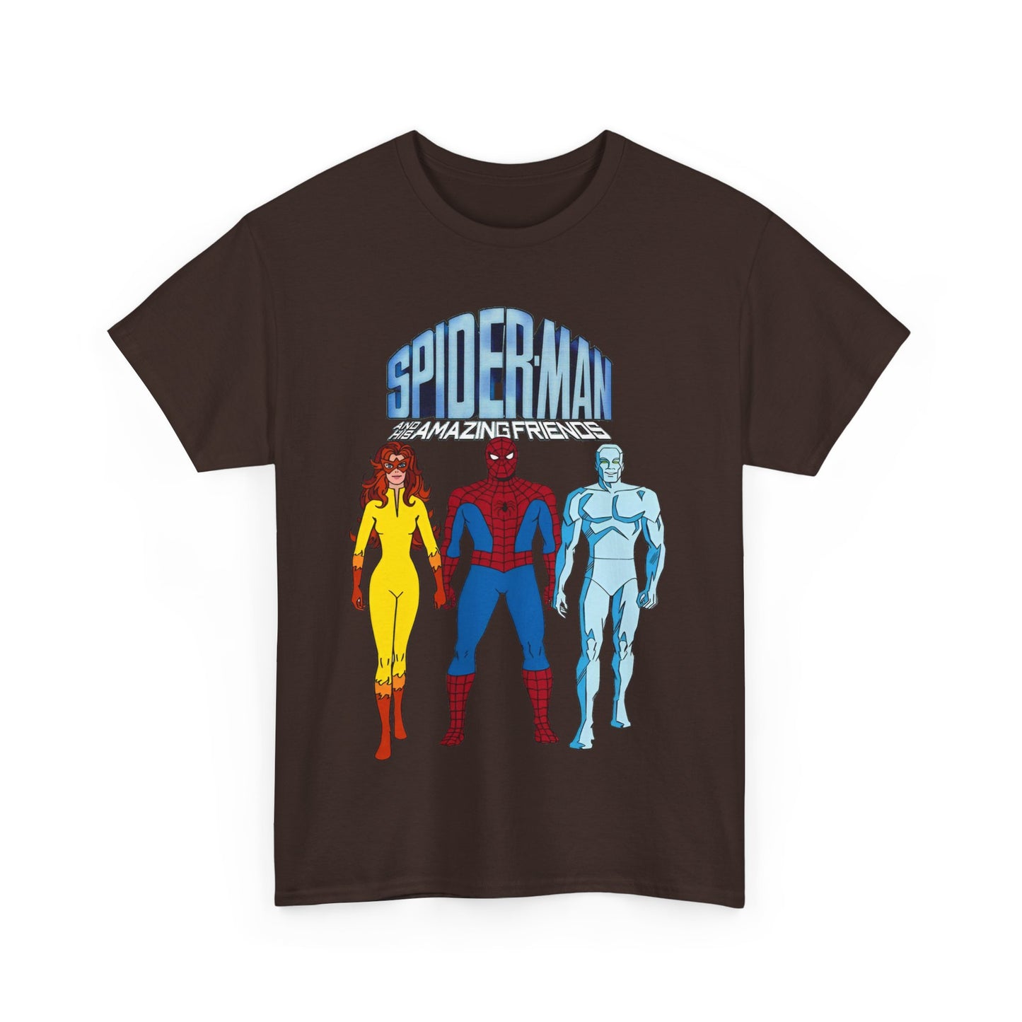 Spider-Man & His Amazing Friends T-Shirt - Spidey, Firestar, Iceman - Popular 1980s Marvel TV Cartoon - Marvel Comics