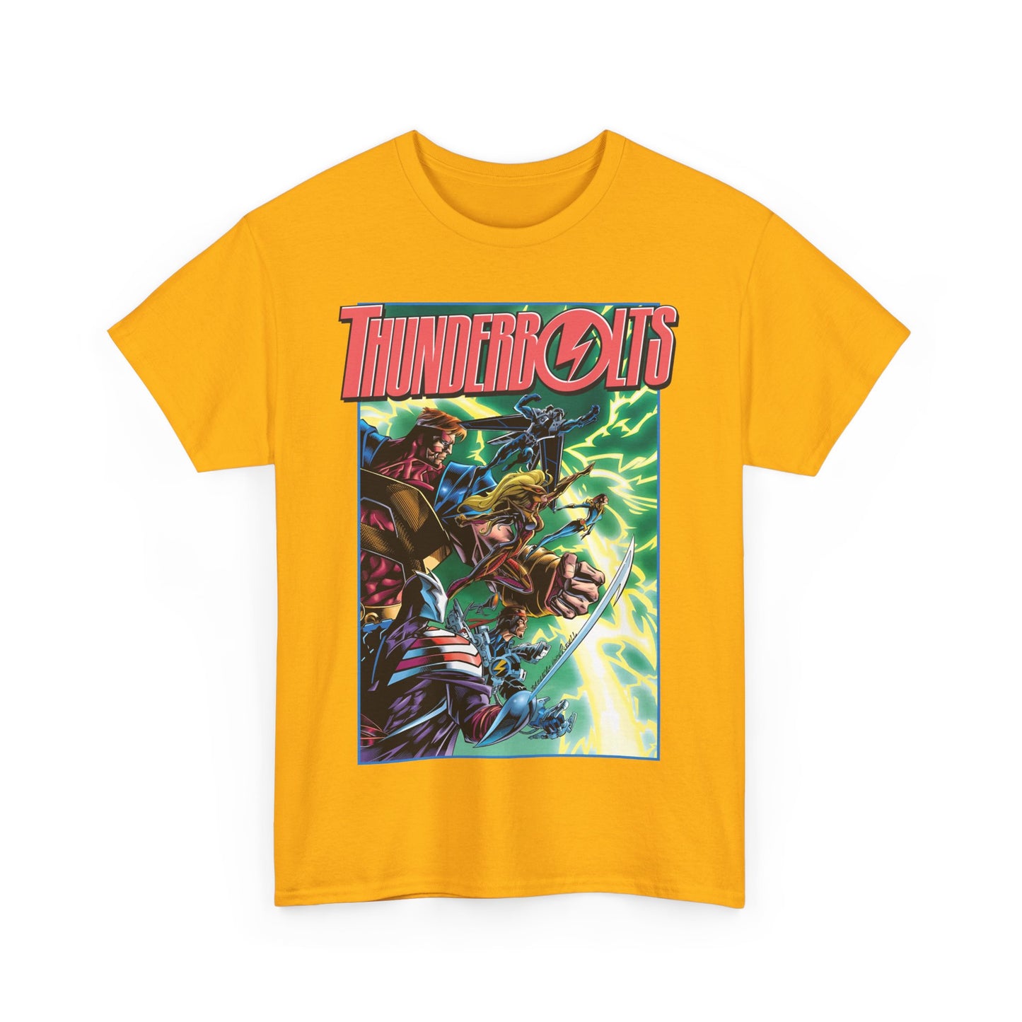 Thunderbolts T-Shirt - Amazing Mark Bagley Art - Citizen V, MACH-1, Atlas, Songbird, Fixer, Techno - Marvel Comics Characters - Avengers Connection