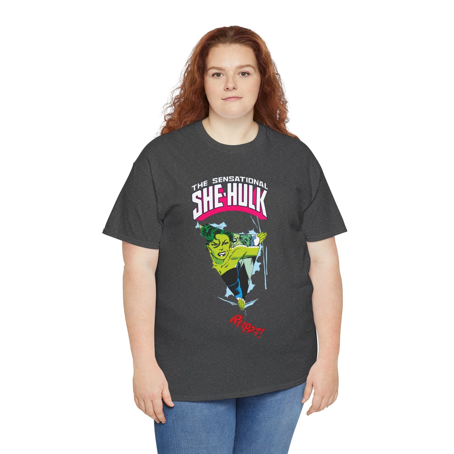 Sensational She-Hulk T-Shirt - John Byrne Art - Marvel Comics - Jennifer Walters - Ripping Through the Shirt - Fourth Wall