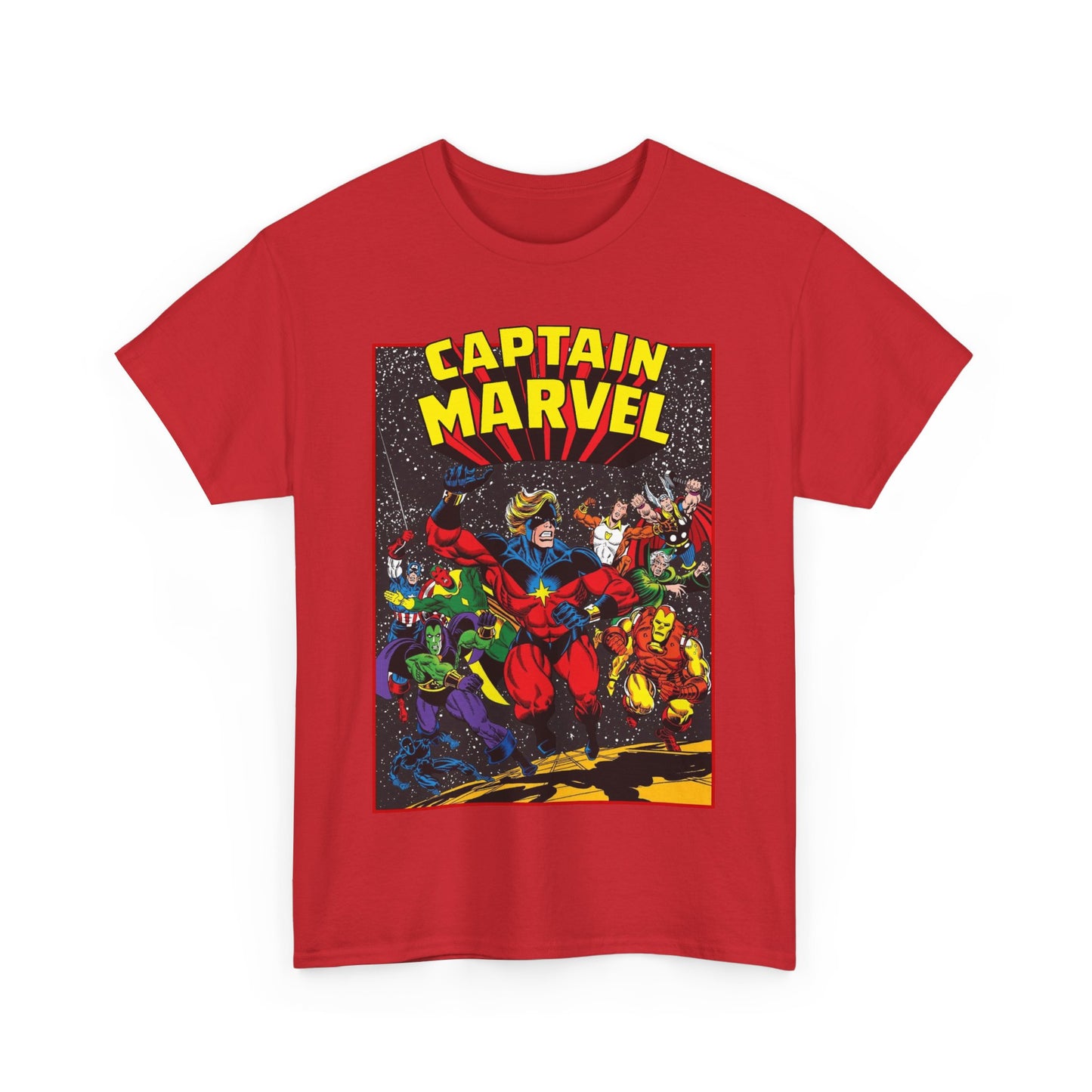 Captain Marvel T-Shirt - Marvel Comics - Jim Starlin Art - Mar-Vell - Kree - Cosmic Hero
