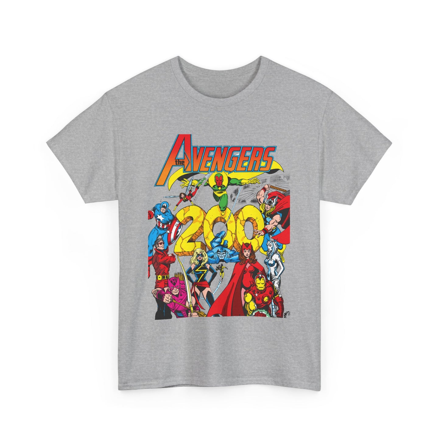 Avengers T-Shirt - George Perez Art - #200 Cover - Thor, Scarlet Witch, Iron Man, Vision, Hawkeye, Beast, Jocasta, Wasp, Captain America, Wonder Man