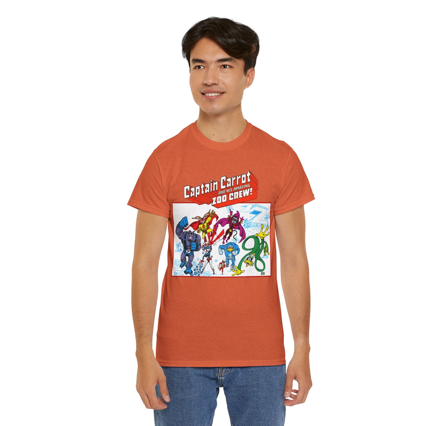 Captain Carrot & His Amazing Zoo Crew T-Shirt - DC Comics Series - Funny Animal Retro 1980s - Pig-Iron, Yankee Poodle, Rubberduck
