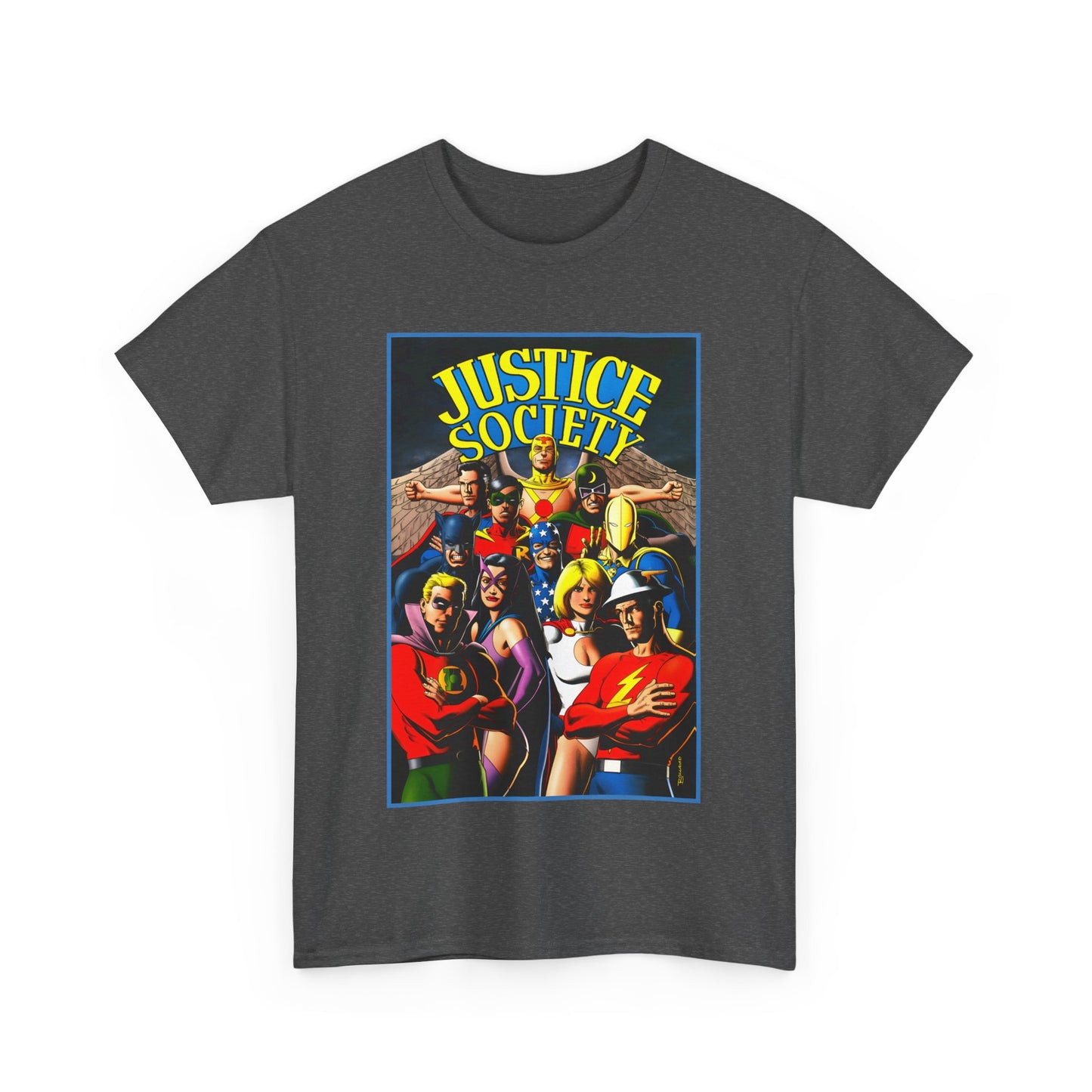 Justice Society T-Shirt - Brian Bolland Art - Dr. Fate, Huntress, Power Girl, Green Lantern, Hawkman, Wildcat - DC Comics - JSA