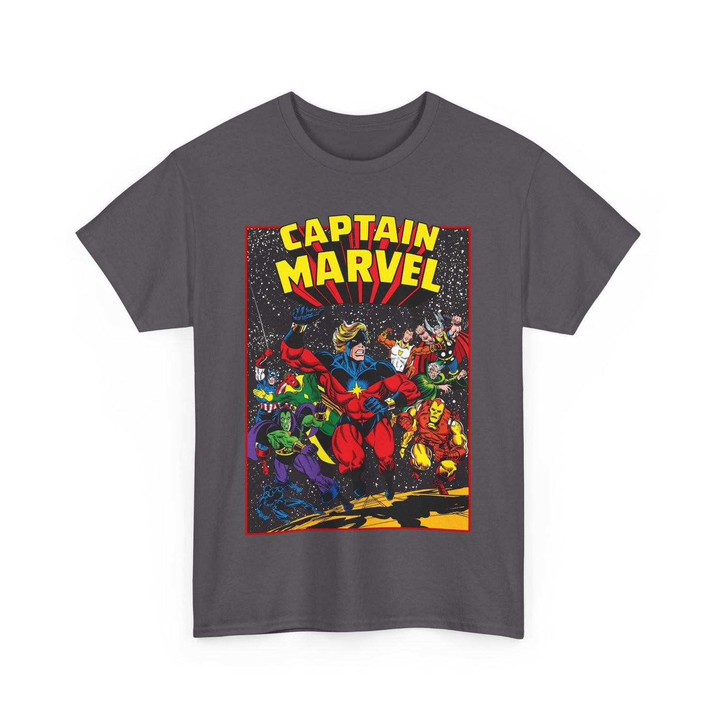 Captain Marvel T-Shirt - Marvel Comics - Jim Starlin Art - Mar-Vell - Kree - Cosmic Hero
