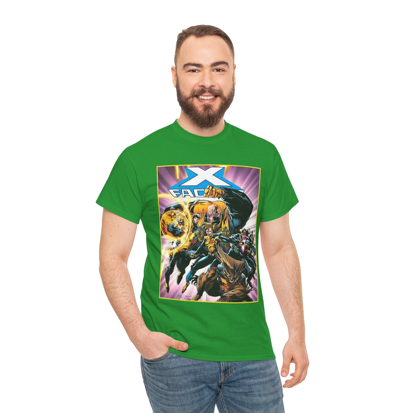 X-Factor T-Shirt - Larry Stroman Art - Polaris, Havok, Strong Guy, Jamie Madrox - X-Men Spin-Off - Mutant Heroes - Marvel Comics