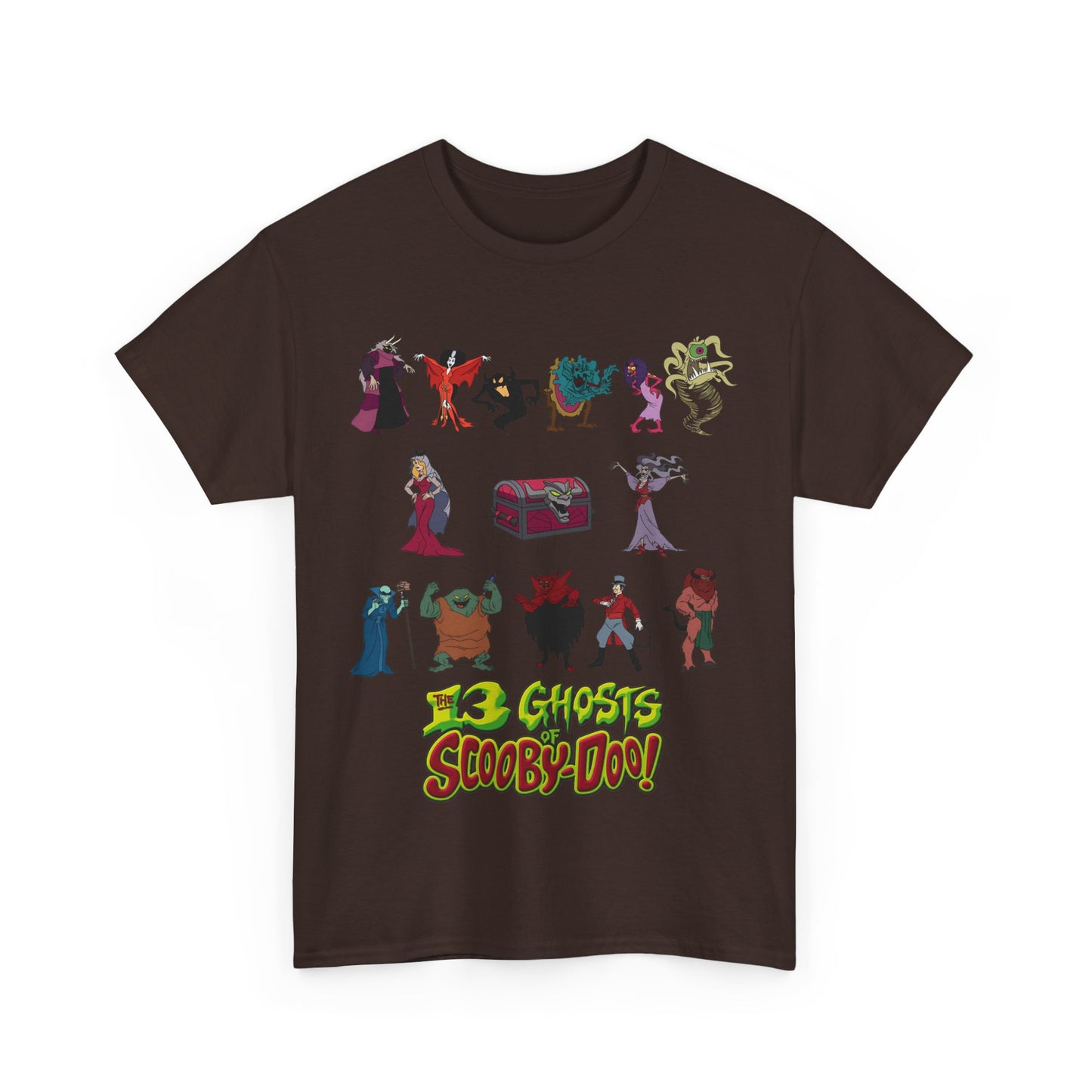 13 Ghosts of Scooby-Doo T-Shirt - Hanna-Barbera Saturday Morning Cartoon - Chest of Demons - Maldor, Queen Morbidia, Reflector Specter