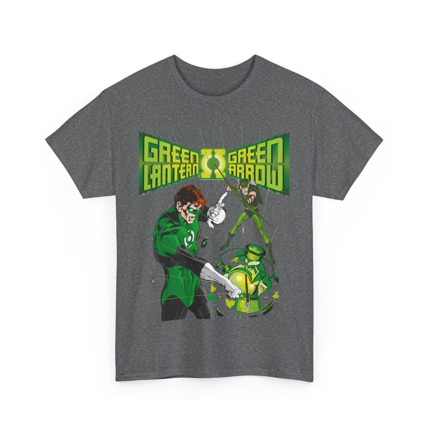 Green Lantern & Green Arrow T-Shirt - Neal Adams Art - Hal Jordan & Oliver Queen - Justice League Members - 1970s DC Comics