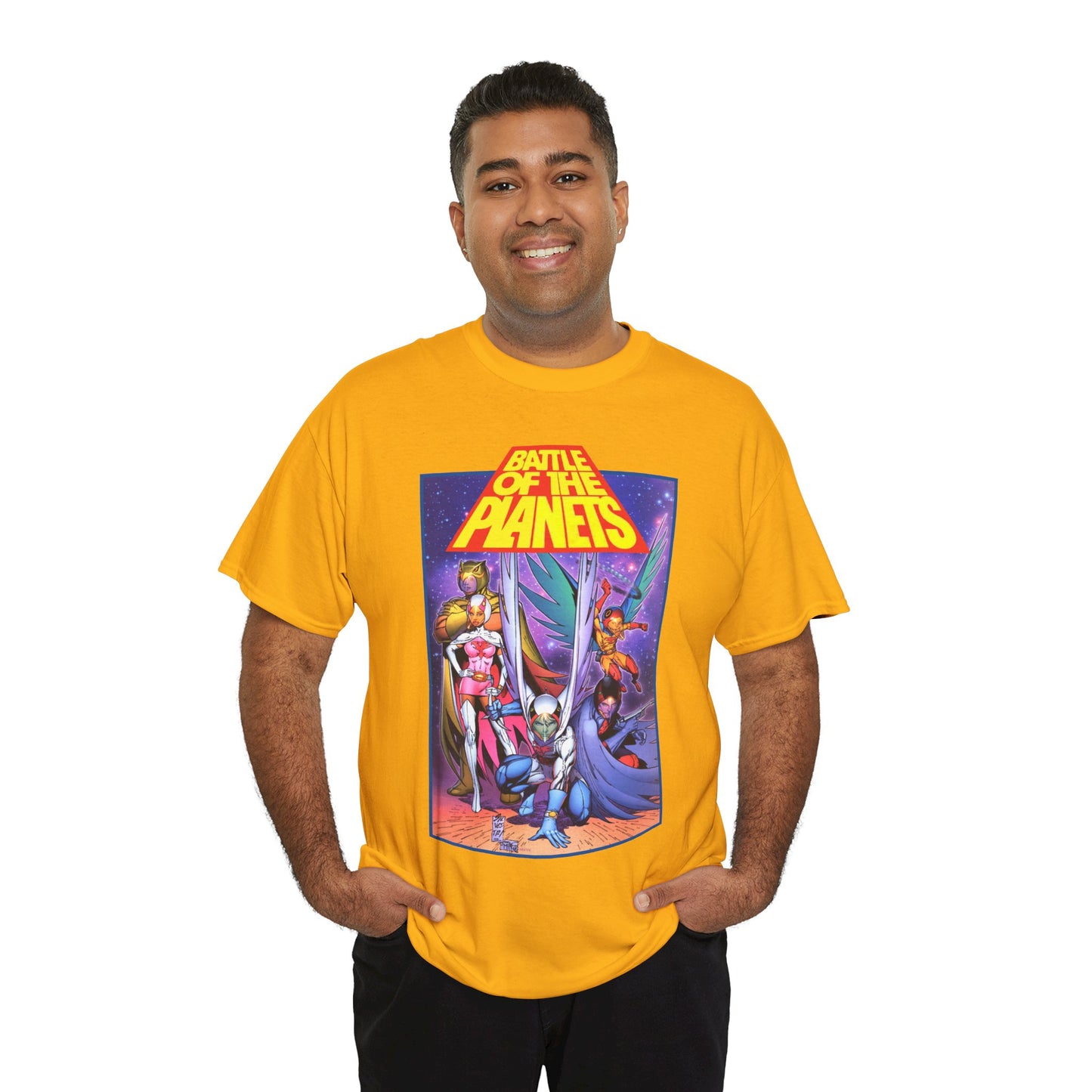 Battle of the Planets T-Shirt - Marc Silvestri Art - G-Force - Popular Gatchaman Cartoon - Mark, Jason, Princess, Keyop, and Tiny